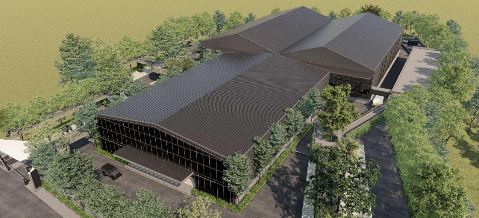 Aerial view of the ADFoodServices central kitchen and catering facility